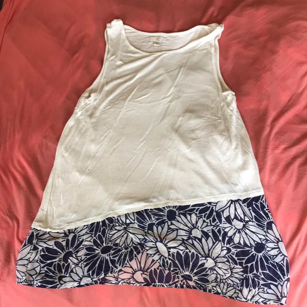 CC white & flowered tank
